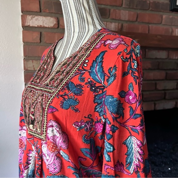 Soft Surroundings Samara Embellishef Paisley Beaded Tunic Sz M PETITE - Picture 6 of 9